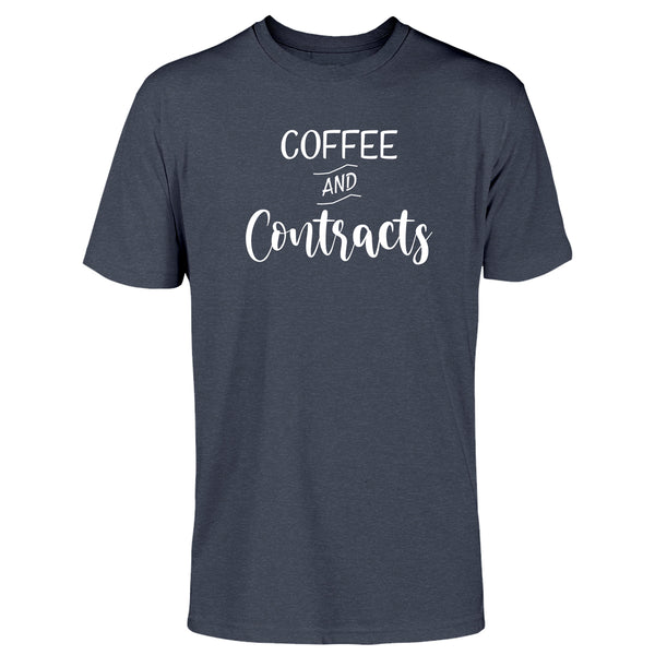 Coffee and contracts t-shirt